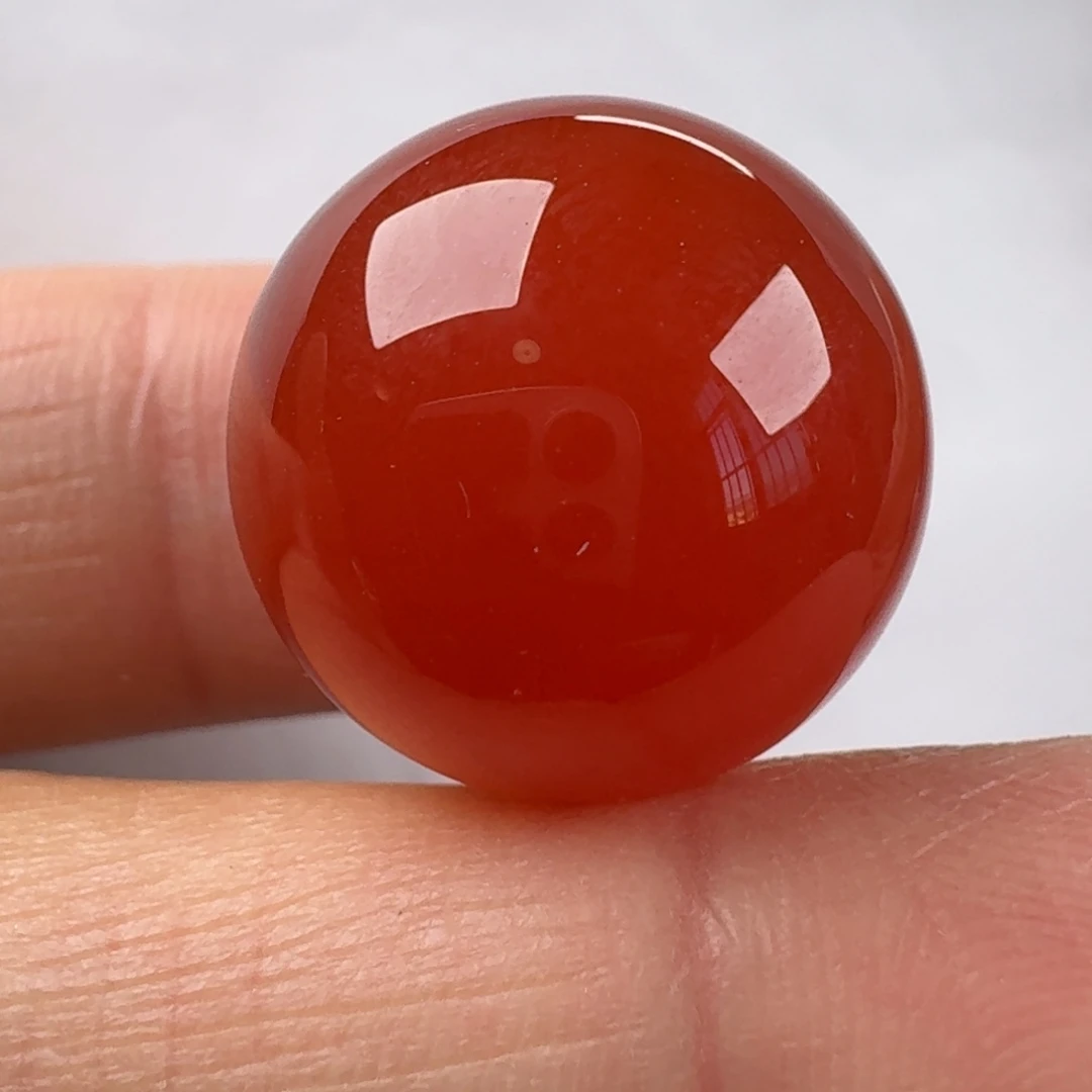 南红玛瑙未镶嵌单珠圆珠18.5