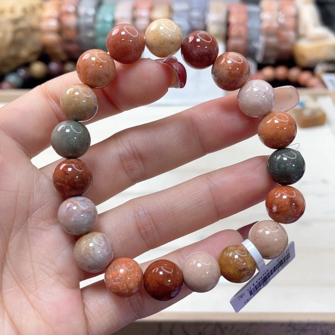 硅化珊瑚（珊瑚玉）手链未镶嵌小*猪908