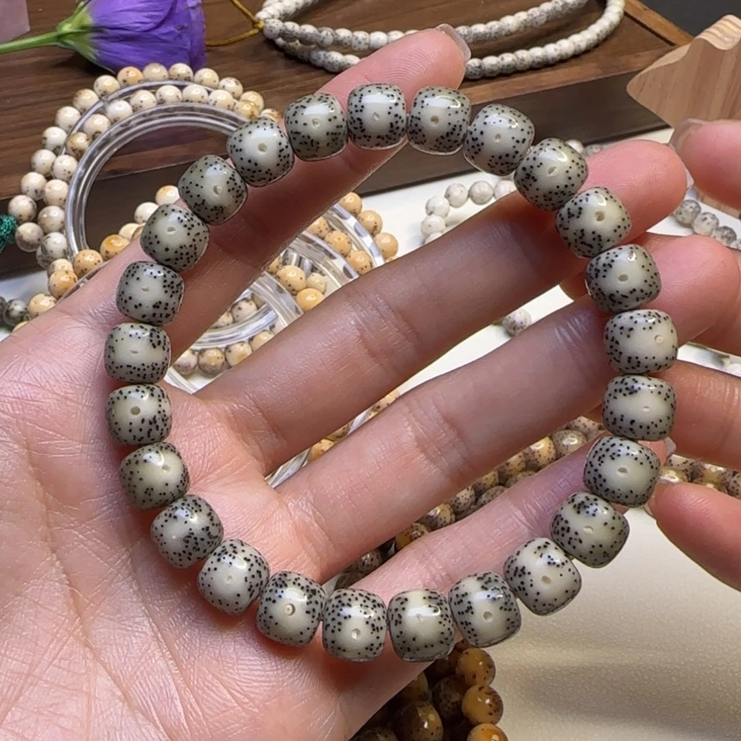 手串星月菩提石玉糯冰黄金瞳9×8