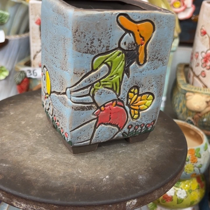 紫砂花盆粗陶材质多肉花盆