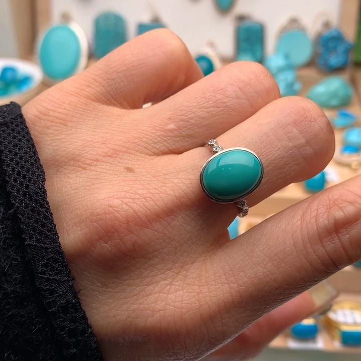 绿松石银S925镶嵌珠宝奇石