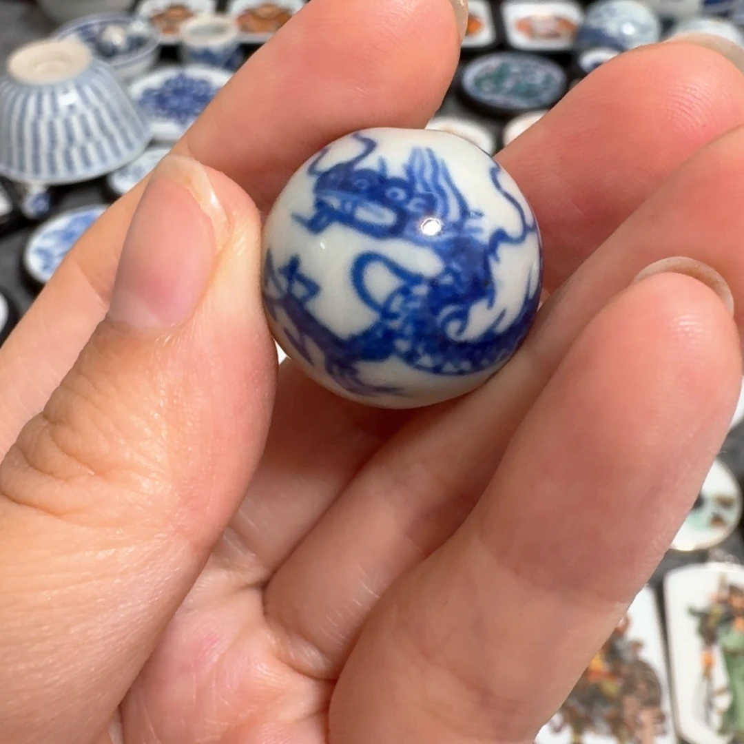 瓷片青花龙珠2.0一个