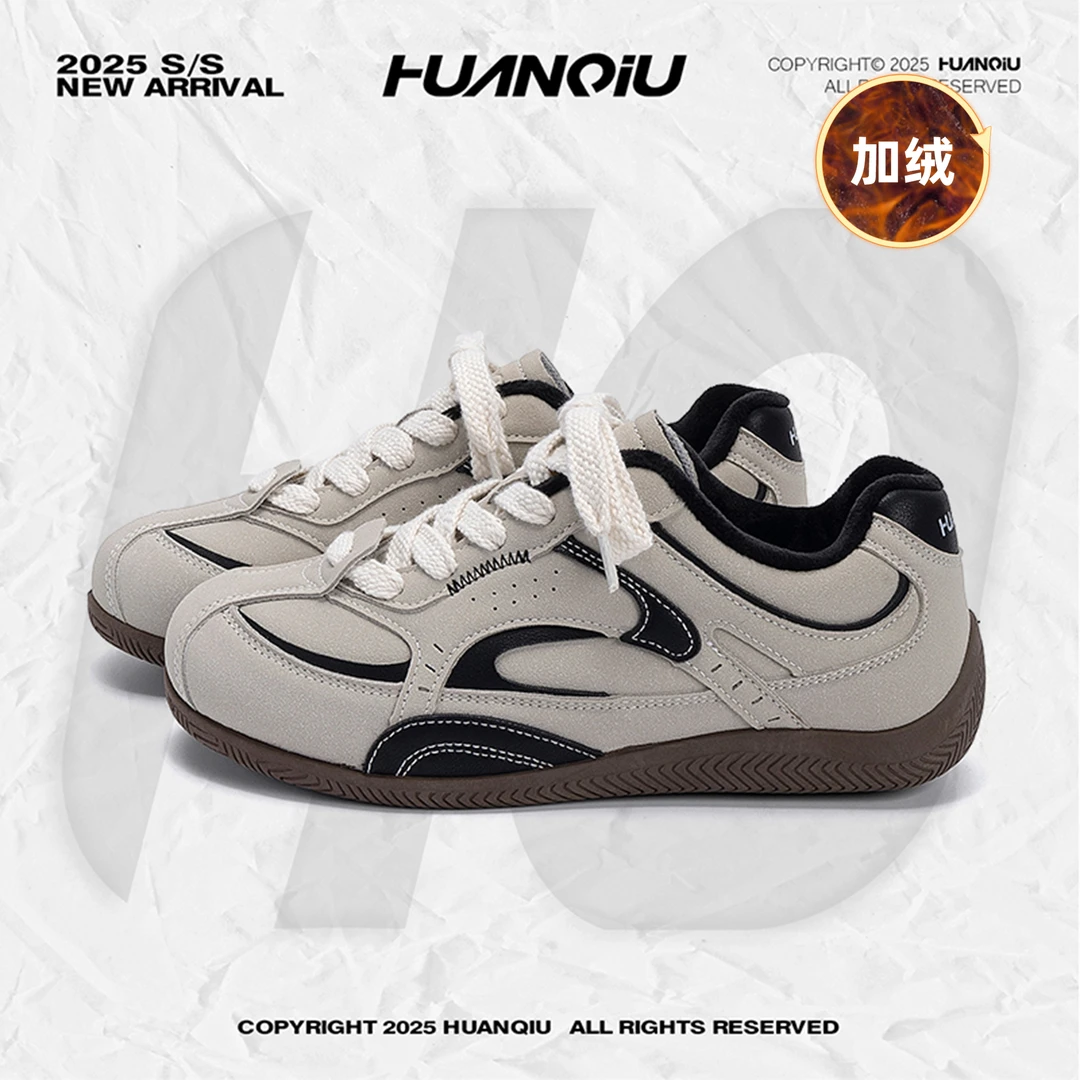 环球加绒德训鞋子男款2025冬季新款男鞋百搭保暖棉鞋增高休闲潮鞋