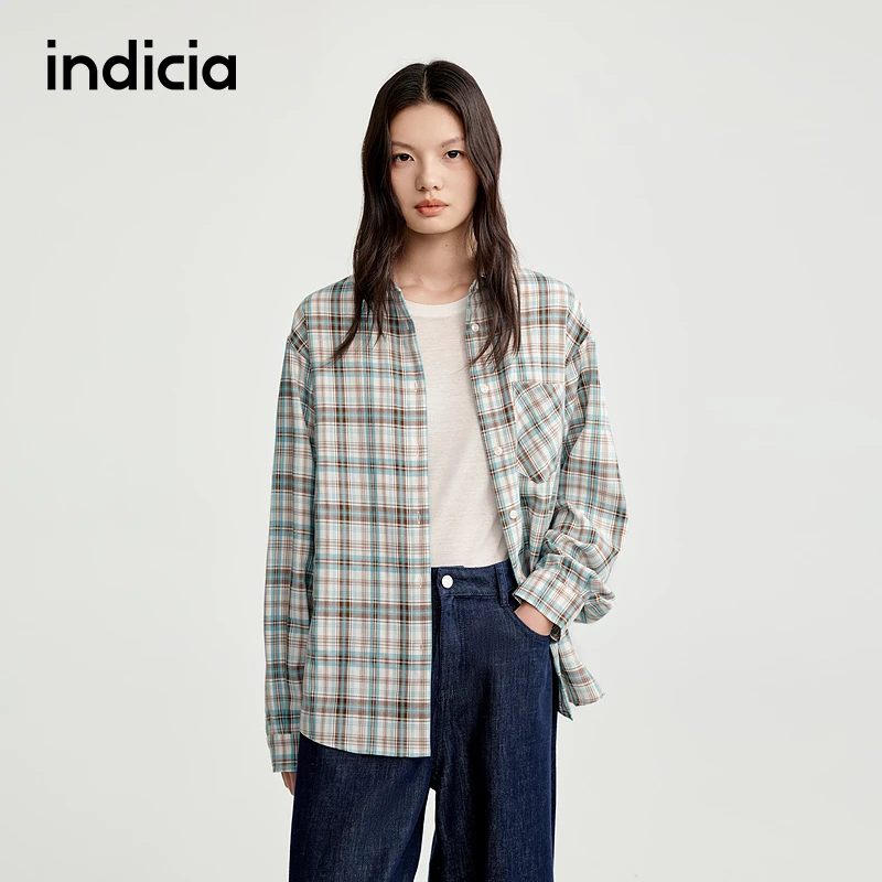 indicia标记商场同款25秋新款宽松小清新阔版衬衫外搭L2C5CS122