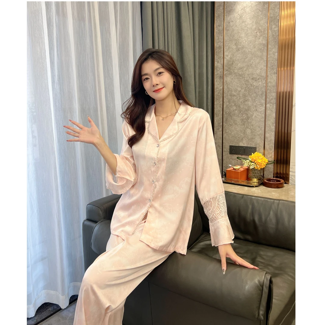 套装可外穿甜美休闲居家长袖家居服套装睡衣春夏女