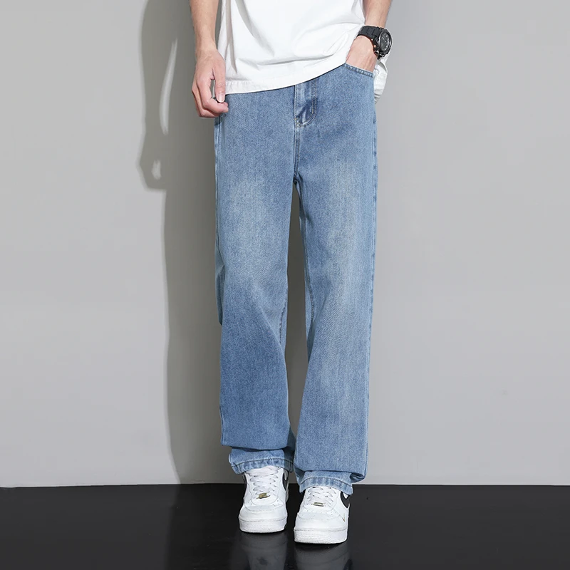 TUCANO/啄木鳥春季宽松直筒阔腿牛仔裤男士休闲美式复古潮流长裤