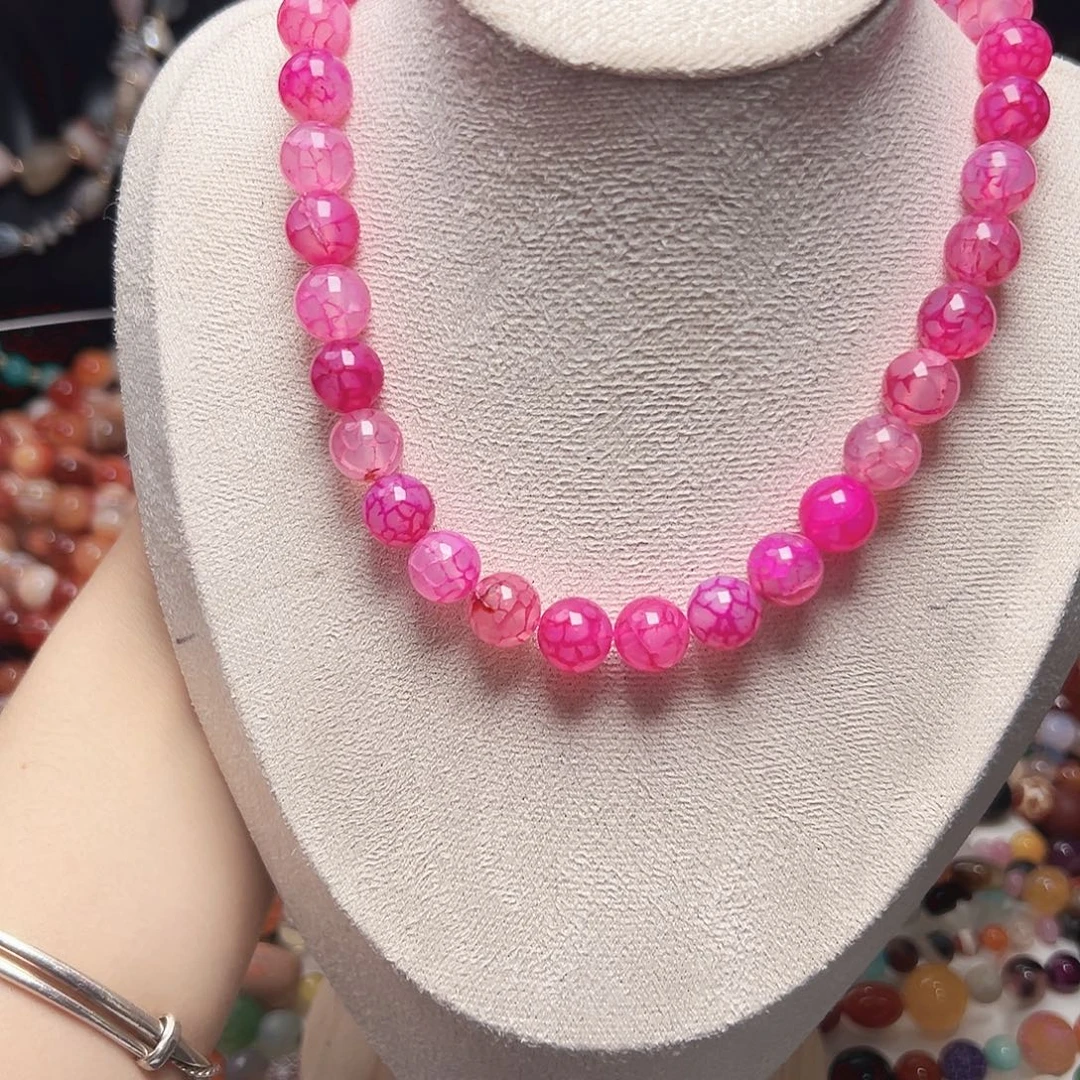 玛瑙/玉髓未镶嵌珠宝半成品l633 10m 龙鳞纹梅梅玛瑙一条