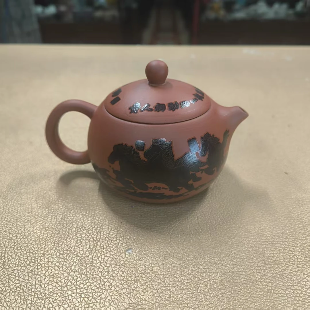 心名茶器 策马奔腾马到成功变色紫砂西施壶精美泡茶壶-3058