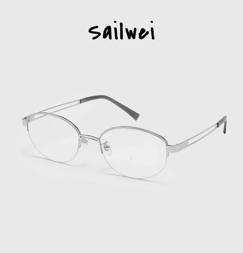 Sailwei复古小脸猫眼半框眼镜女金丝斯文学生白领高级感眼镜框架