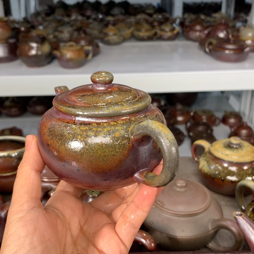 茶壶紫砂纯自然柴烧