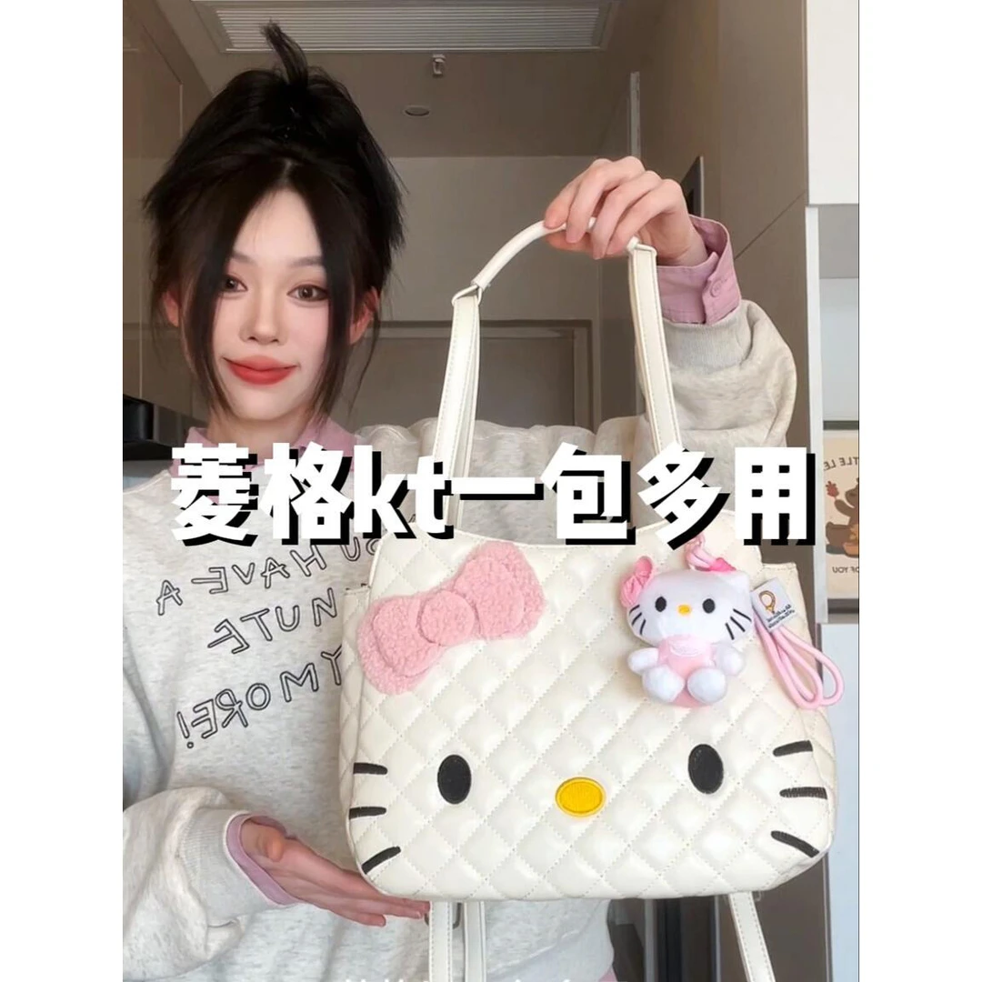 可爱hellokitty双肩包包女2025大容量多功能单肩包学生斜挎托特包