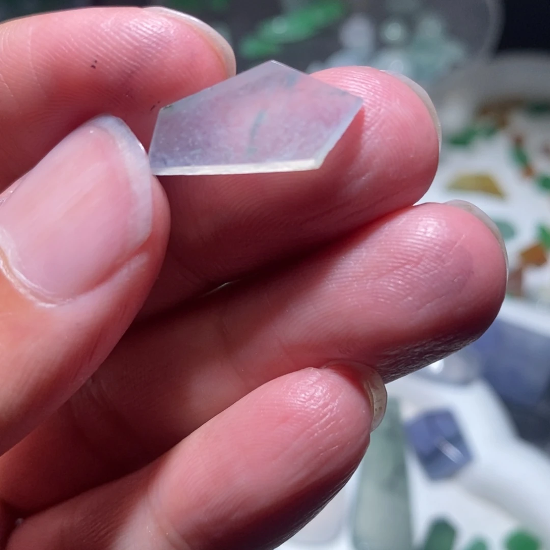 定制翡翠未镶嵌小方块叶子豆子料