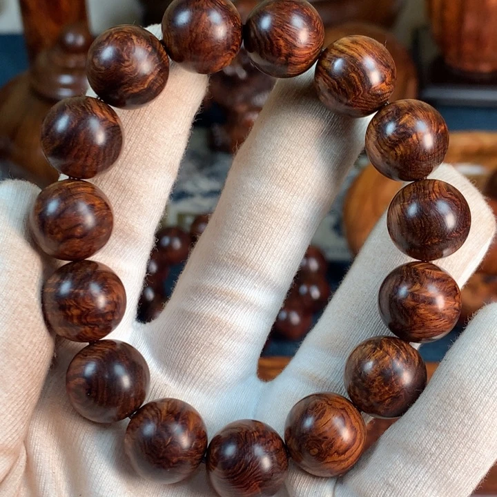 黄花梨/降香黄檀把件紅**翅手串1.5