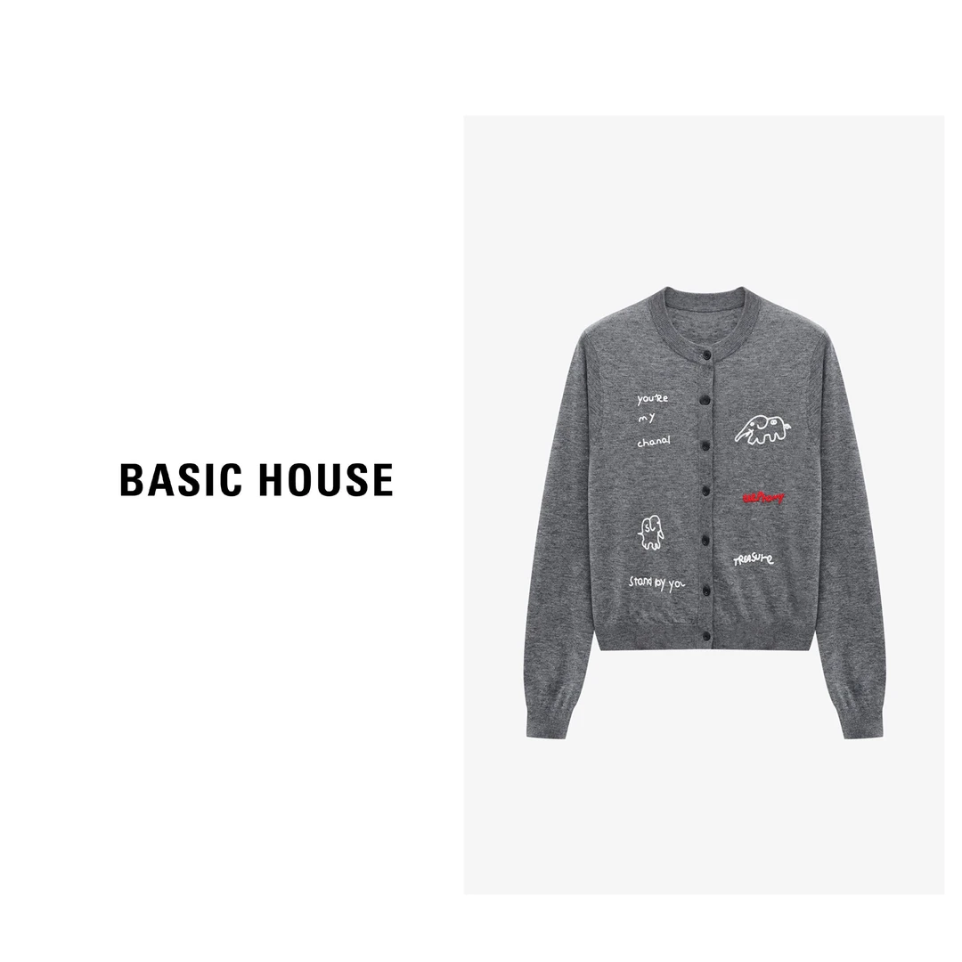 Basic House/百家好时尚休闲女式百搭设计针织衫-B0625B5JAR2
