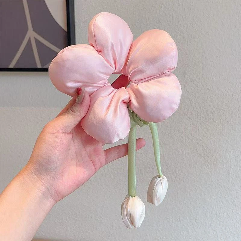 韩系新款头饰郁金香大号大肠发圈超仙甜美女生发饰儿童发绳头绳