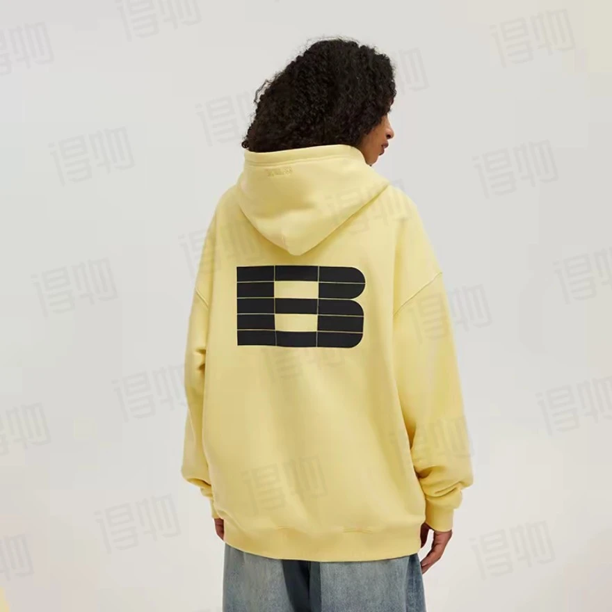 BO黄子弘凡前后字母立体发泡印花连帽卫衣(正品下架默认微瑕)