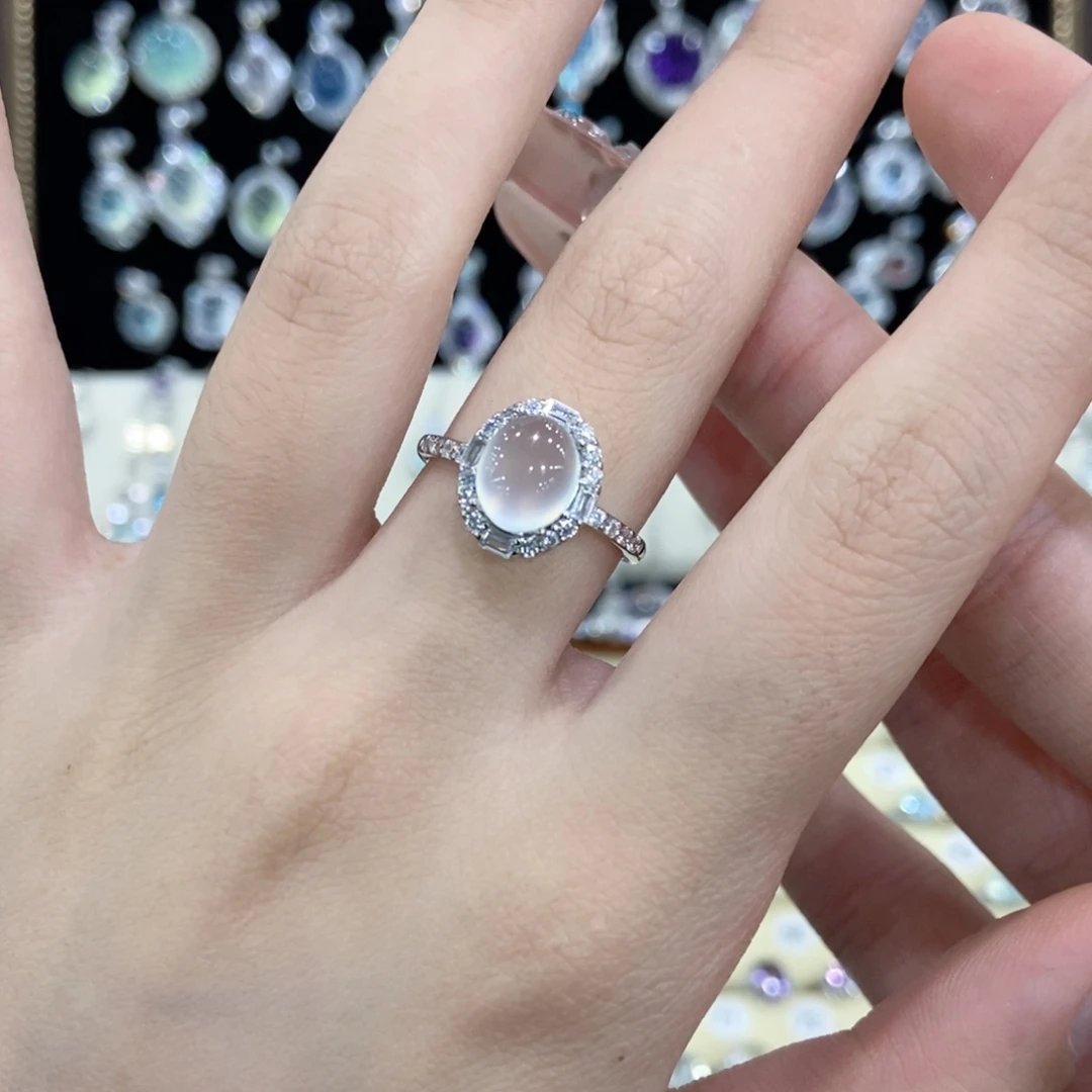 蛇纹石玉银S925镶嵌戒指