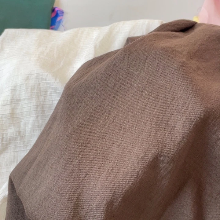 天丝（莱赛尔纤维）深咖色棉麻2米