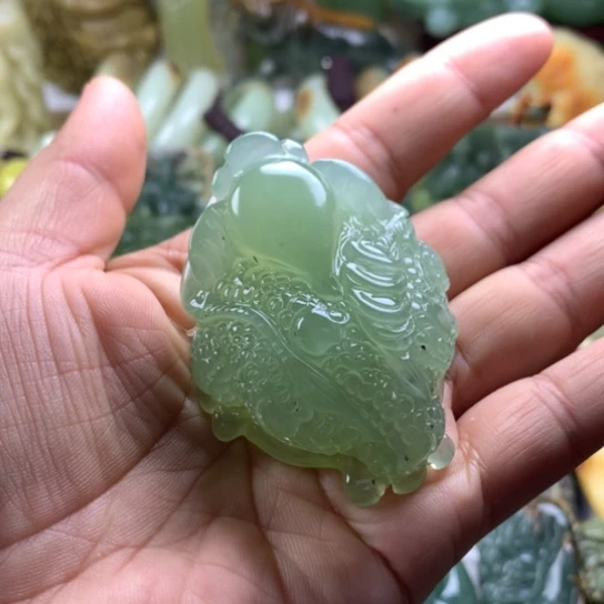 蛇纹石玉未镶嵌岫玉手把件