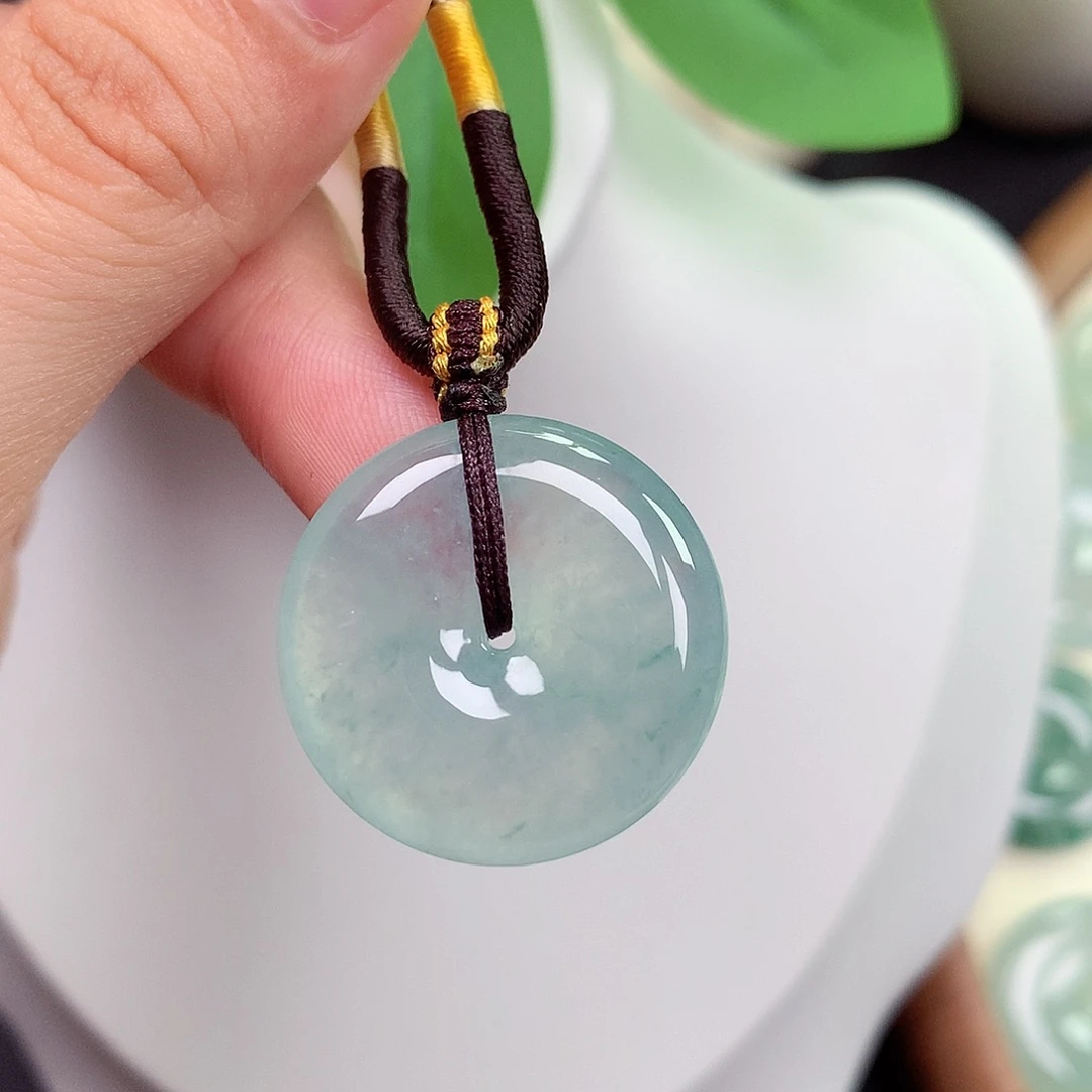 颈饰未镶嵌翡翠平安扣 25.1x5.7mm