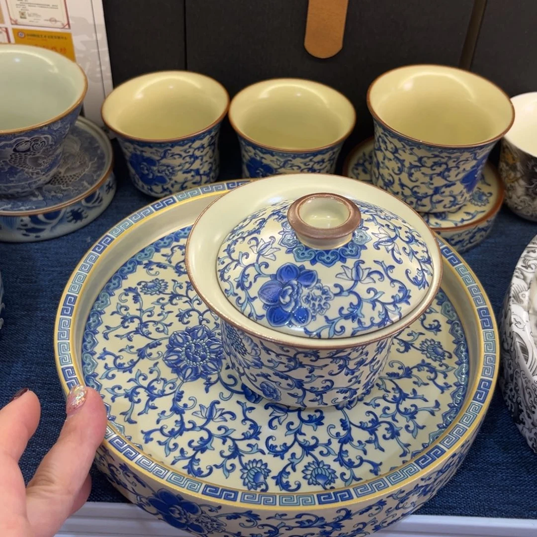 陶景德陶瓷盖碗茶具