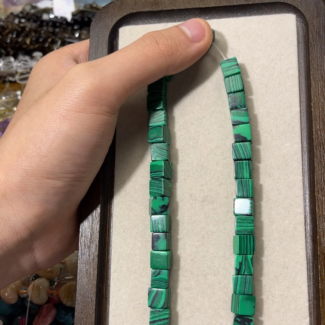 玛瑙/玉髓合金耳饰孔雀石方糖卡8到手46颗