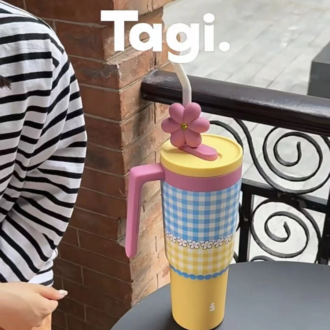 TAGI 设计师款花田水杯大容量不锈钢水杯