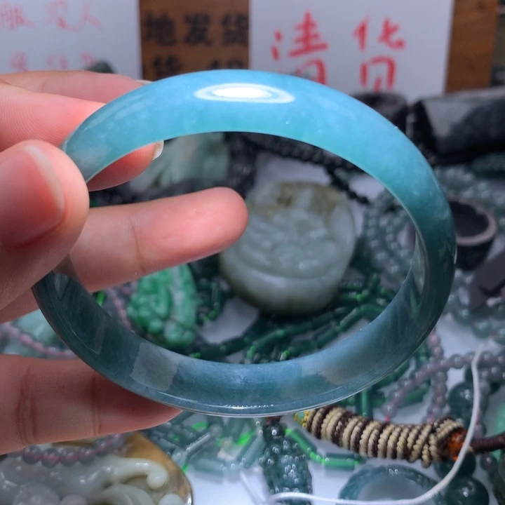 翡翠颈饰未镶嵌保真天然A货翡翠58.9