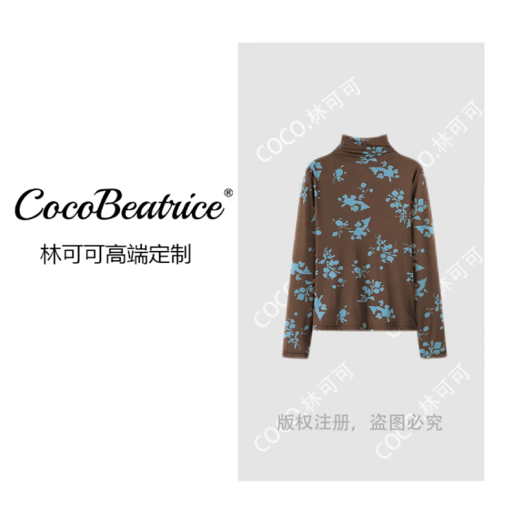 【COCO林可可】早秋新款时尚高级花色长袖网纱T恤上衣24236-24237