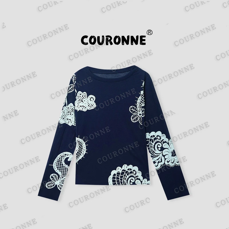 【桐桐】-春夏‘’琉光织梦‘’复古减龄防晒T恤显瘦软糯上衣34782