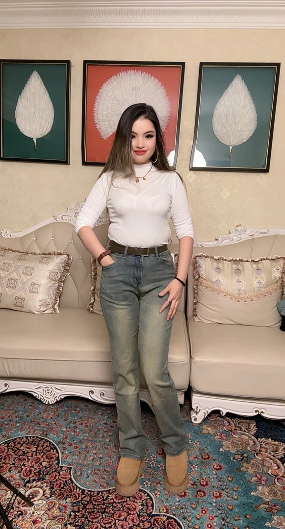 BC401牛仔裤喇叭裤冬季高腰裤子水洗长裤设计师宽松女士复古灰色