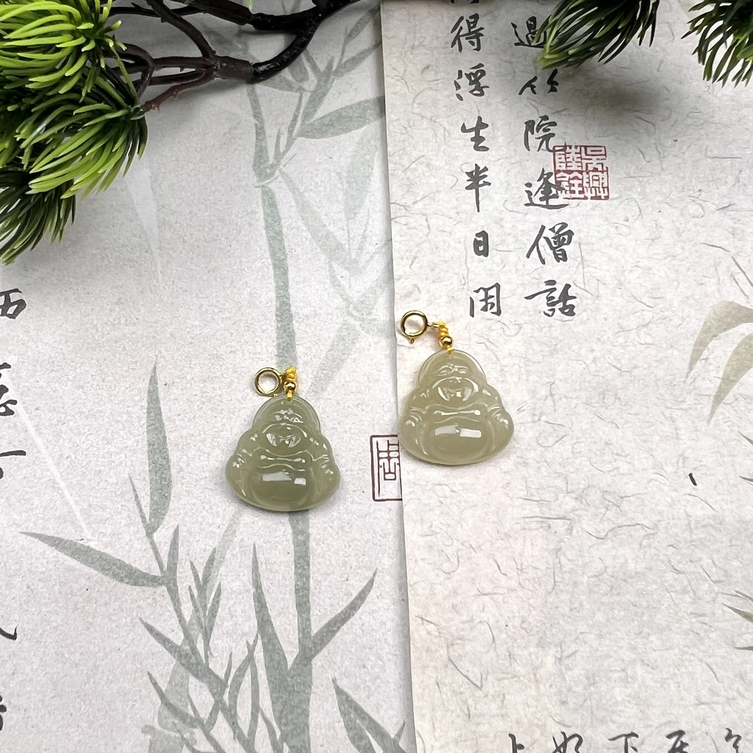 MS45和田玉晴水高冰佛公吊坠19*19mm多样性发其一