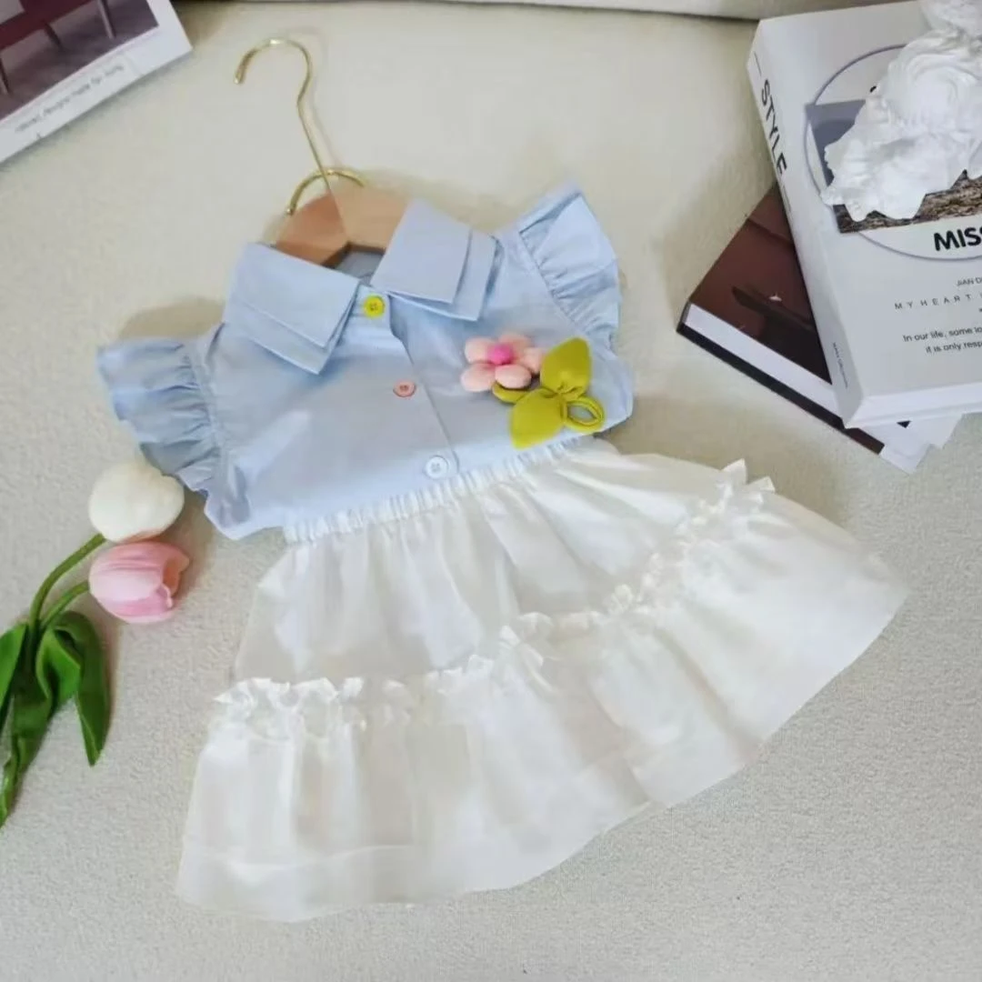 女童夏装套装2025新款韩版夏季女孩衬衣洋气短裙子儿童夏款两件套
