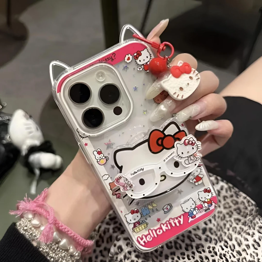 猫耳星星KT猫适用iPhone16promax个性苹果15手机壳可爱14少女心13