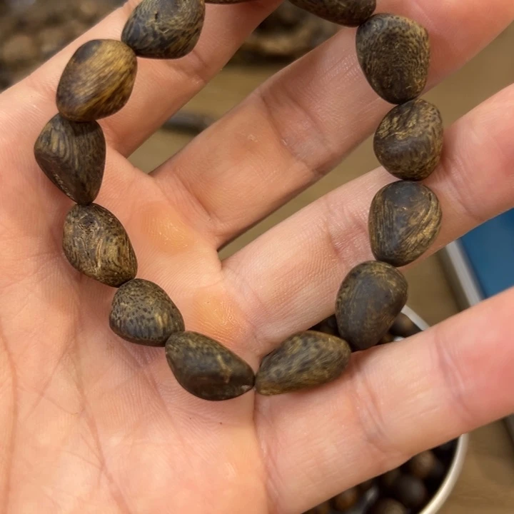 蛇***熊手串沉香沉水树丁8克