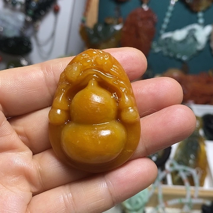 蛇纹石玉合金吊坠(赠链)