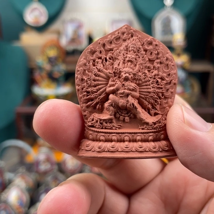 泥塑大威德擦擦吊坠