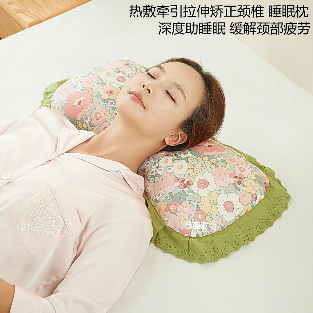 热敷颈椎枕专用牵引拉伸矫正变直反弓突出荞麦枕护颈枕单人可拆