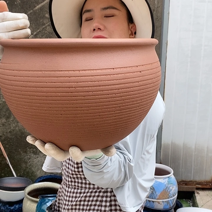 紫砂花盆瑕疵口30高20
