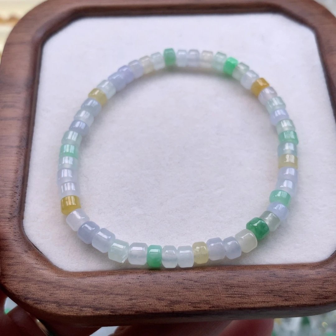 翡翠散珠桶珠手串