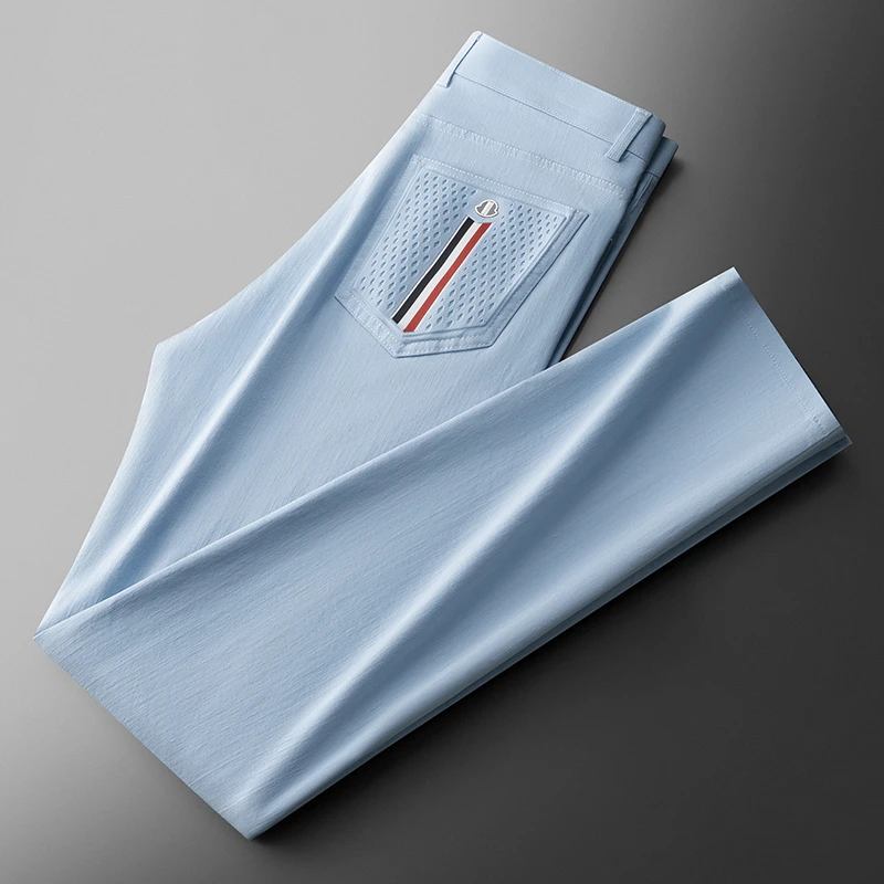 2025夏季新款休闲裤男薄款潮流百搭时尚男士直筒弹力透气轻薄裤子