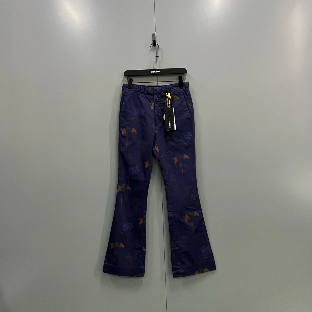 95新 Prada/普拉达 (ll) 花卉印花微喇裤 44码/305619