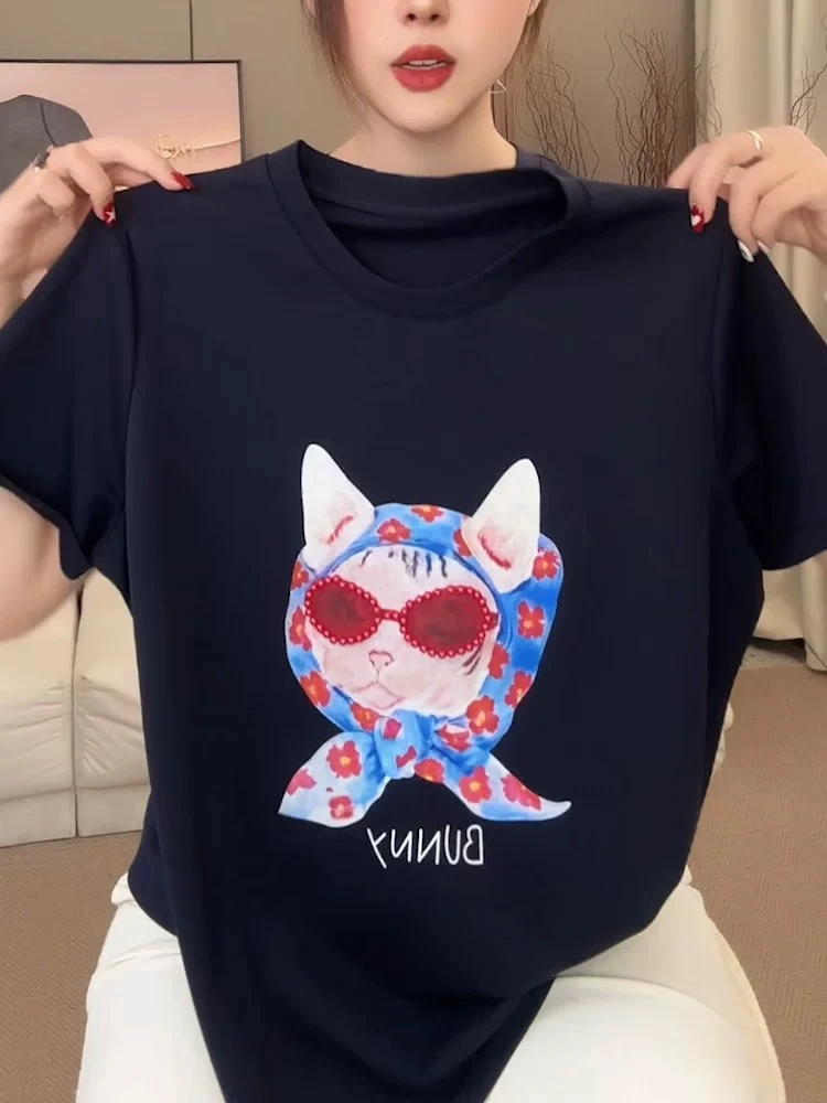 盈盈荷梵家印花T恤