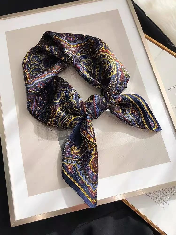 （1022）原创法式复古方巾轻奢送母亲节礼物70*70百搭丝巾