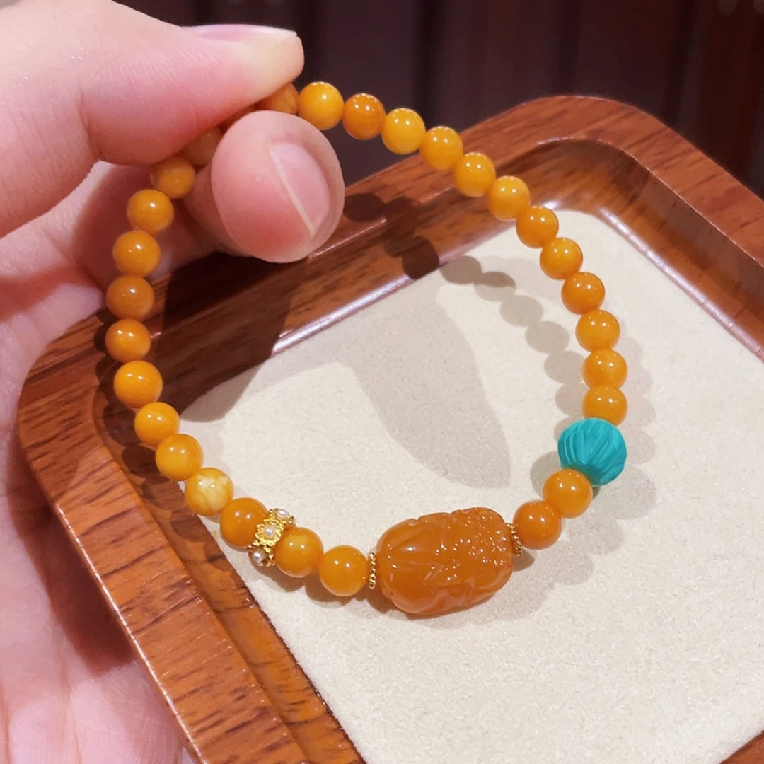 未镶嵌蜜蜡手链手串