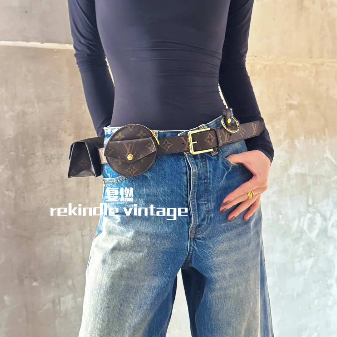 95新 LouisVuitton/路易威登 复燃精选/老花三合一腰包