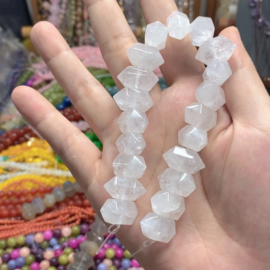 玛瑙/玉髓未镶嵌珠宝半成品白水晶双尖20颗