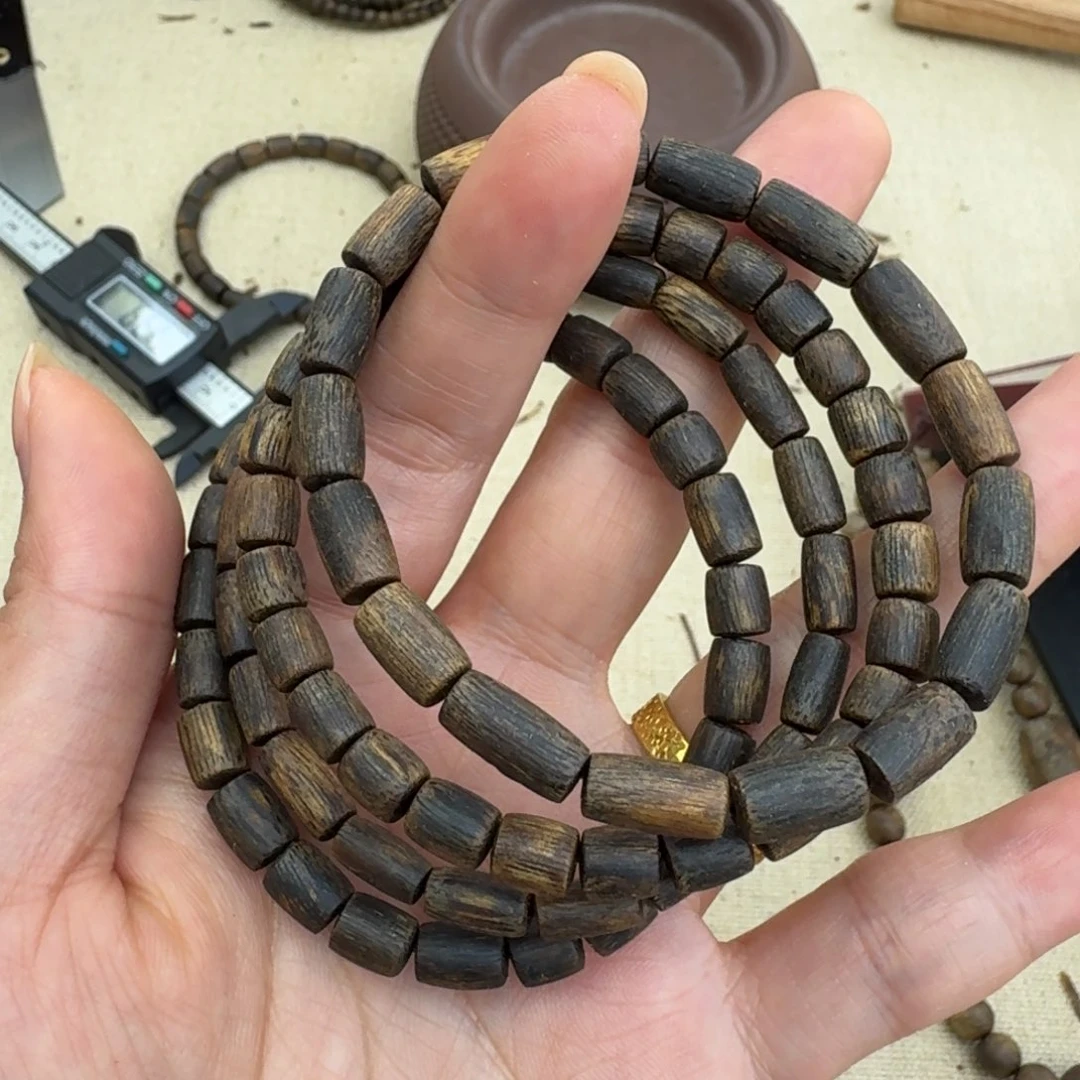 沉香手串绿奇楠单圈约0.5多样性发一条