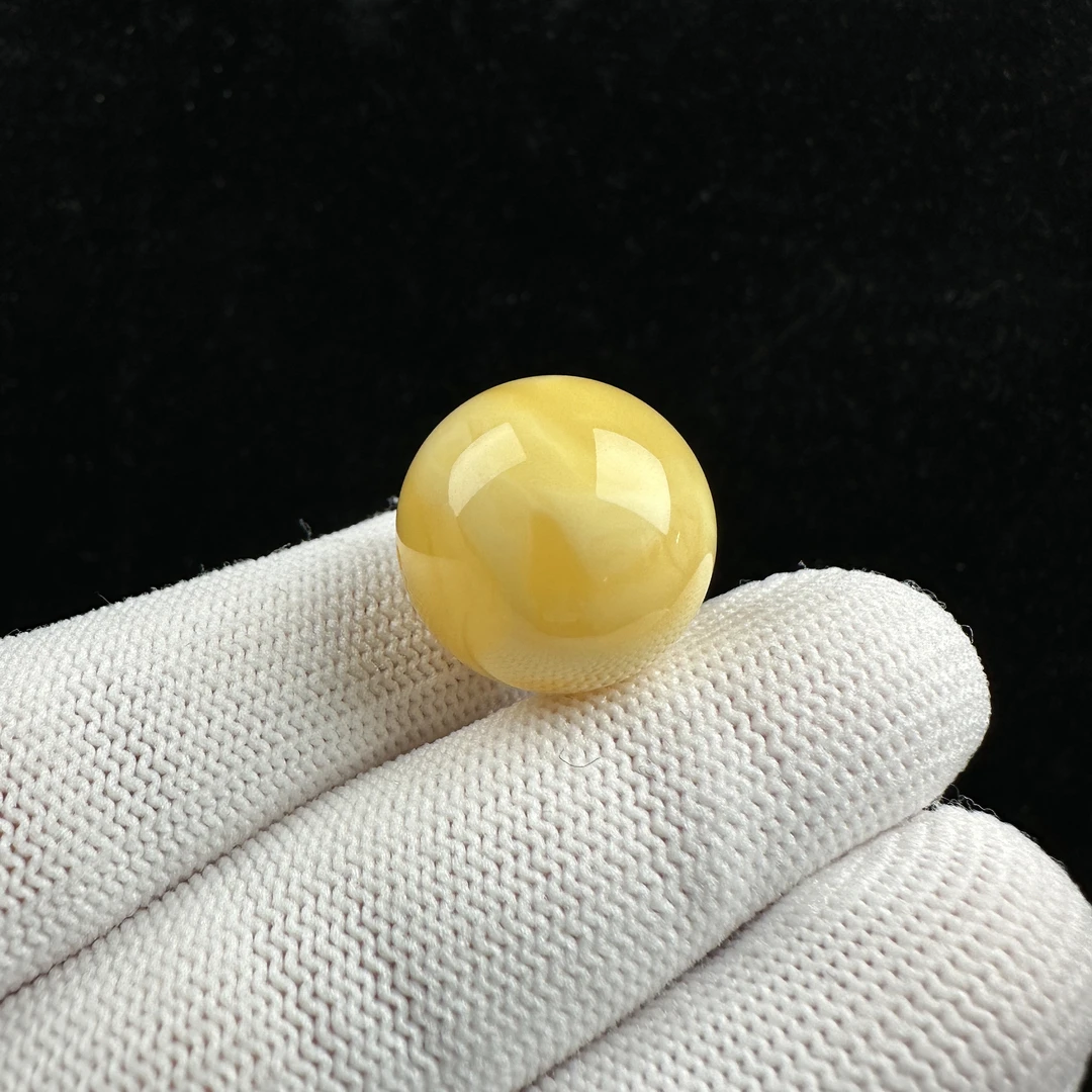 A1895天然蜜蜡妖花圆珠 19mm支持复检