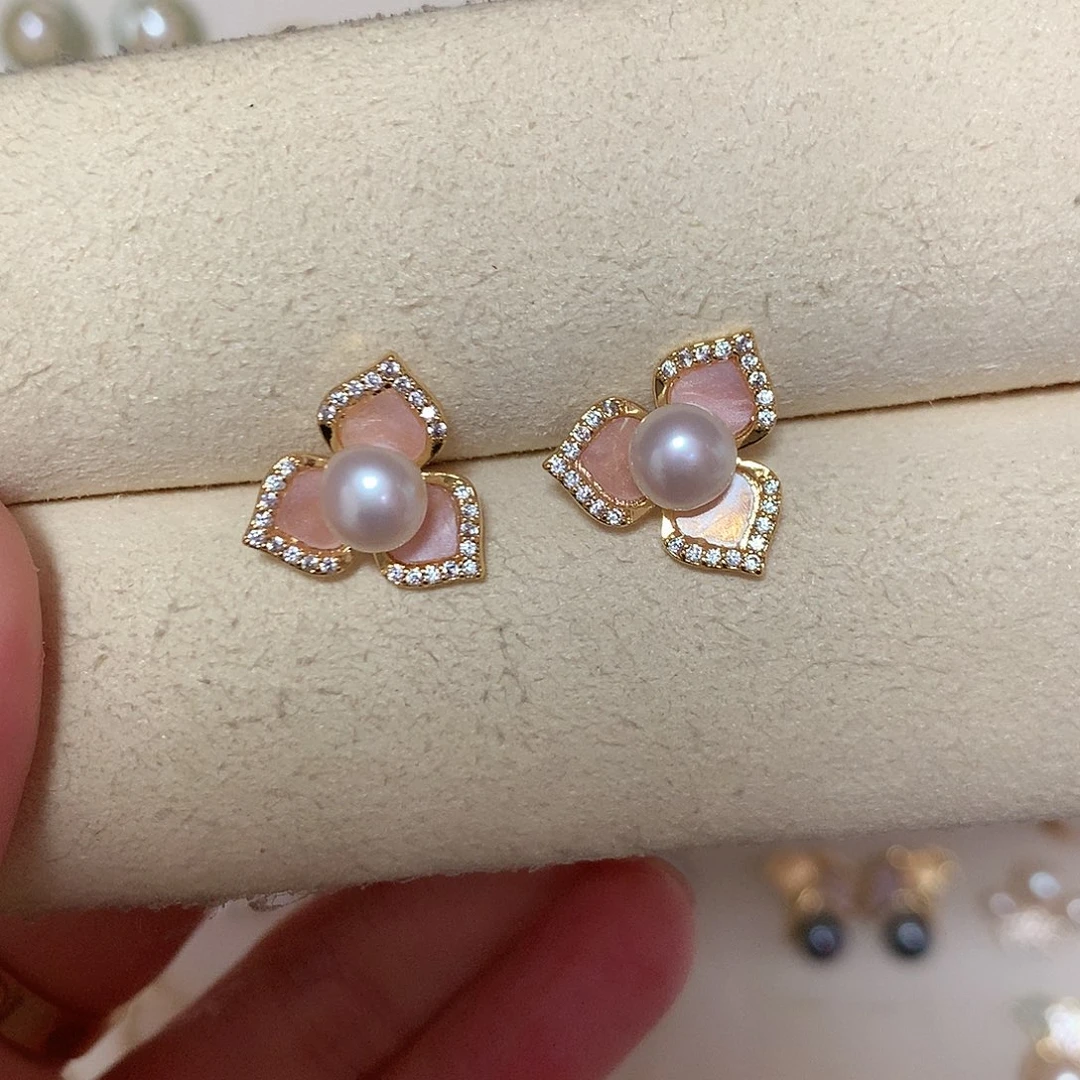 淡水珍珠耳饰合金